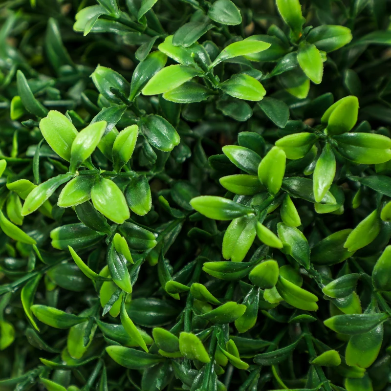 HOMCOM 2-Piece Set Artificial Plants, Artificial Boxwood Plants, UV-Protected, with Pot, Green