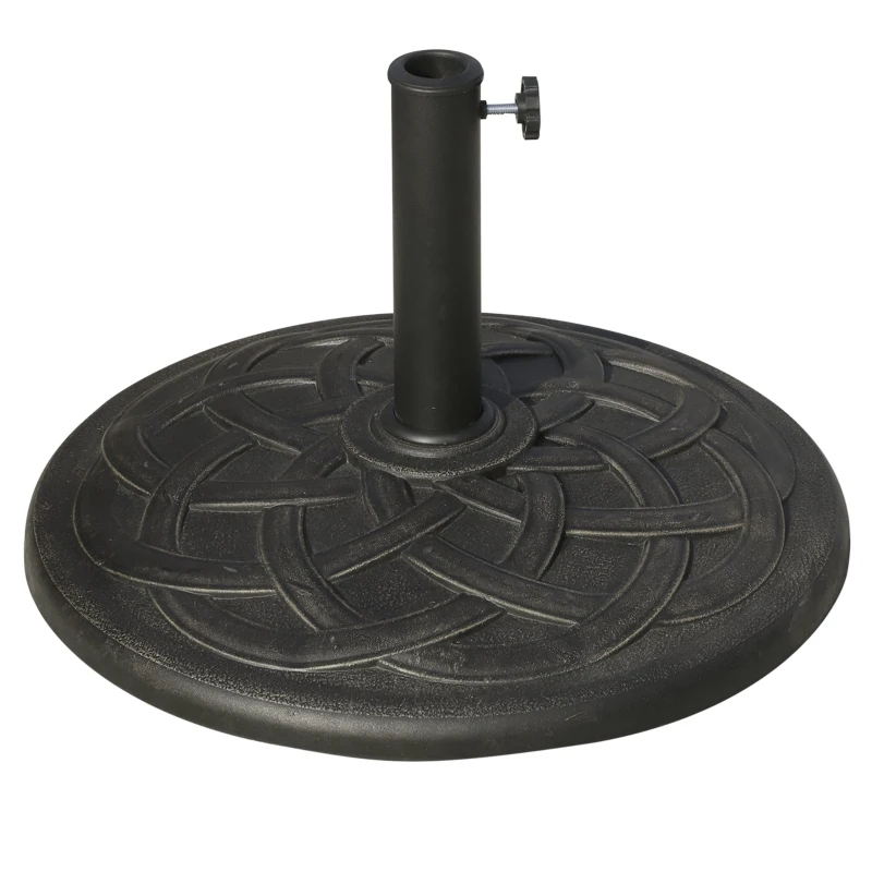 Outsunny Base per Ombrellone in Resina 19kg con Decorazioni e Accoppiatore, Antiruggine, Φ54.5cm, Bronzo