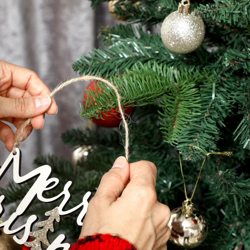 HOMCOM 5ft Artificial Christmas Tree with Realistic Branches, Easy Assembly - Green