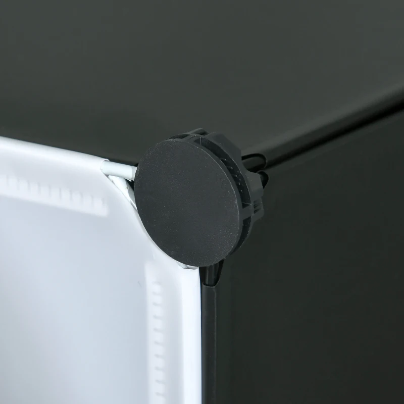 HOMCOM Modular Shelving System for 6 Pairs of Shoes, 49 cm x 36.5 cm x 108 cm, Black