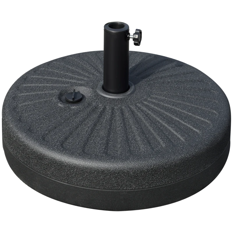 Outsunny Base per Ombrellone da Giardino con Palo Centrale Φ3.8cm e 4.8cm, HDPE Nero