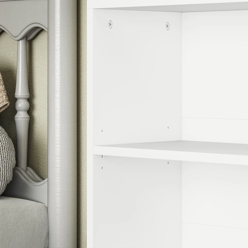 HOMCOM Bookcase, 6 Compartments, Adjustable Shelves, Particleboard, 60 x 24 x 158.5 cm, White