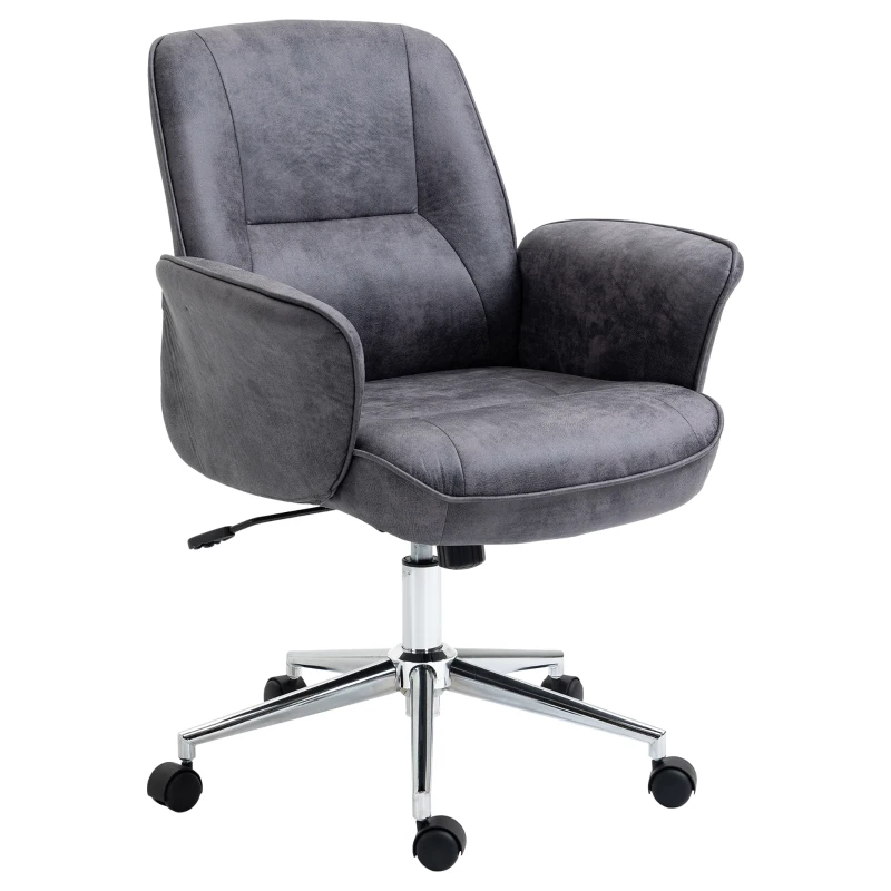 Vinsetto Office Chair, Desk Chair, Height-Adjustable, Tilt Function, Swivel, Steel, Dark gray, 67 x 69 x 102 cm
