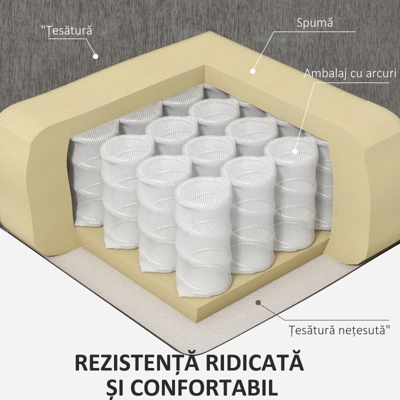 HOMCOM Canapea Colțar Extensibil cu Șezlong Reversibil, Pernă pentru Șezut și Spătar și 3 Locuri, 186x130x84 cm, Maro(m-5)