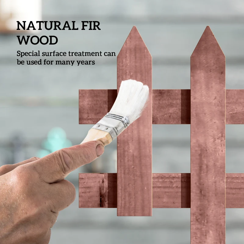 Outsunny Set of 12 Wooden 60cm Garden Fence Pieces