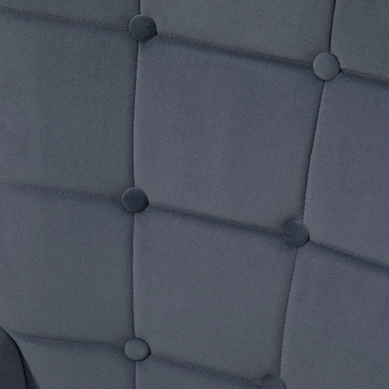 HOMCOM Chair with Ottoman, Recliner. Button-tufted, Dark Gray