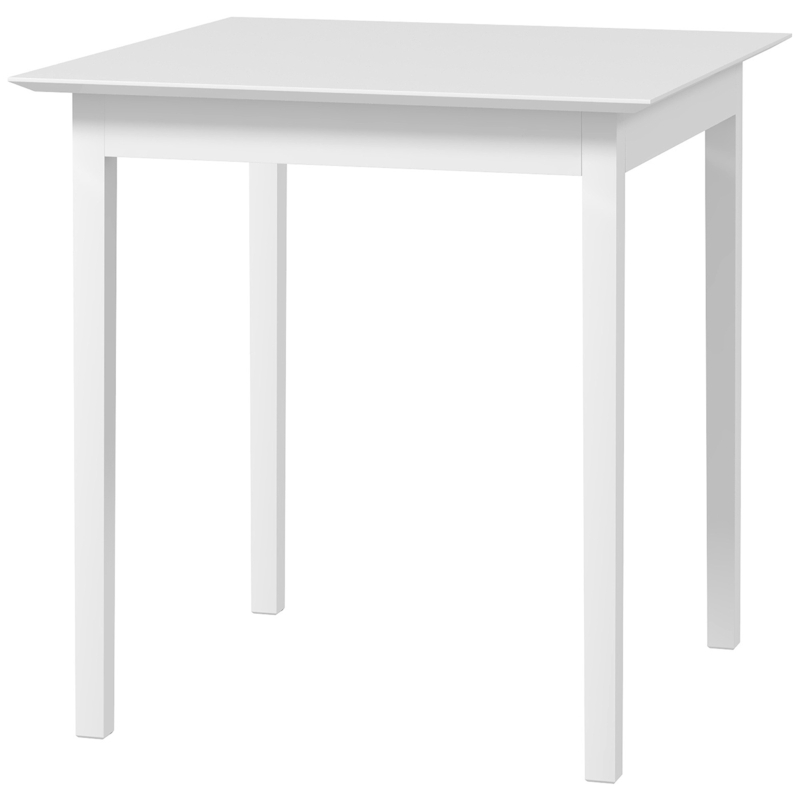 HOMCOM Kitchen dining table square table, modern design, 75 cm x 75 cm x 76 cm, White