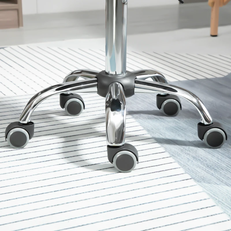 HOMCOM Salon Stool with Saddle Seat, Height-Adjustable, Faux Leather, 48x48x54-69cm, Black