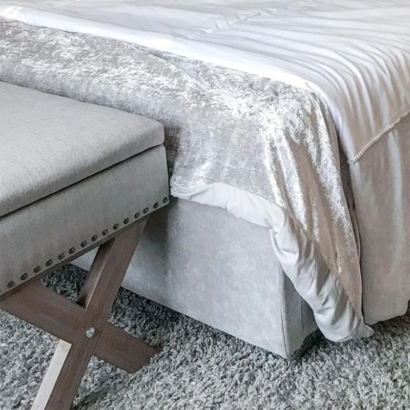 HOMCOM Storage Ottoman, Elegant Blanket Box with Bentwood Frame, Sponge Top, Footstool for Hallway, Entryway, Grey