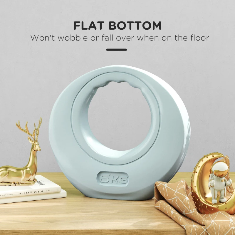 SPORTNOW 6kg Kettlebell, Kettle Bell with Wide Handle for Home Gym, Weight Lifting, Strength Training, Light Grey