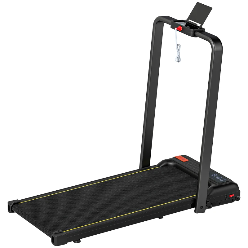 SPORTNOW Tapis de marche 2 en 1, tapis de course pliable Inclinaison de 4%, 6 KM/H, moteur 2,0 HP, télécommande 109x48x100cm noir