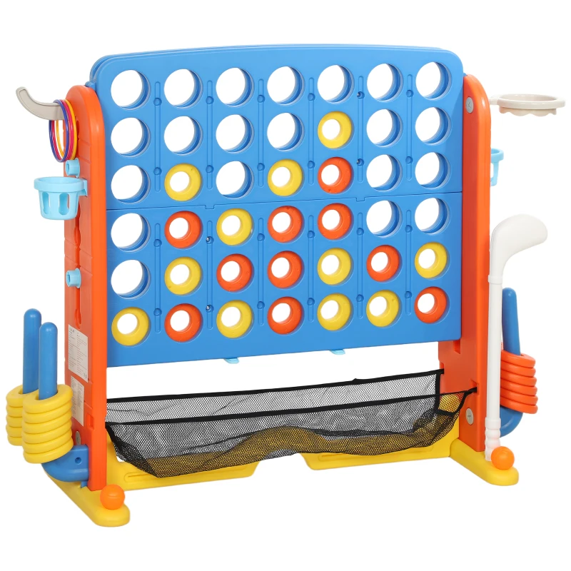 AIYAPLAY Set giochi 4-in-1, con altezza regolabile e diversi accessori, in plastica, Multicolore