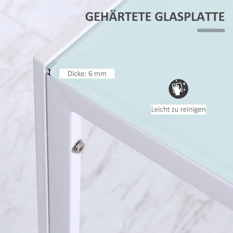 HOMCOM Stół jadalny Stół kuchenny duży stół, nowoczesny design, 120 cm x 60 cm x 75 cm, Biały