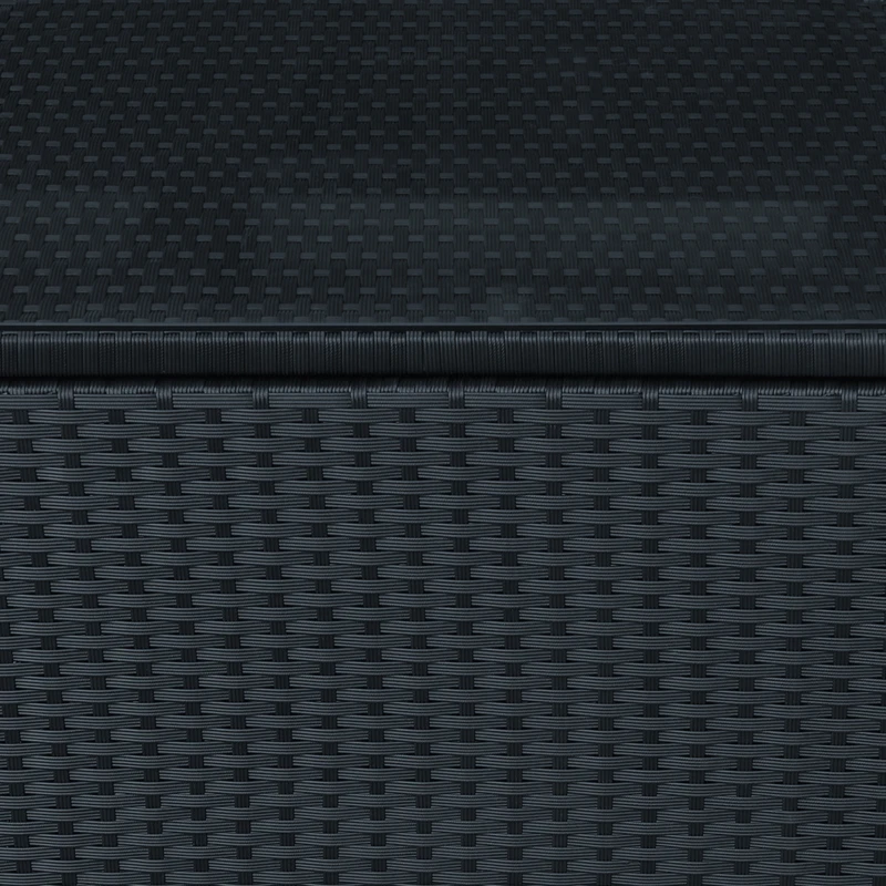 OutsunnyOutsunny Rattan Garden Furniture Side Table Patio Frame Tempered Glass New -Black