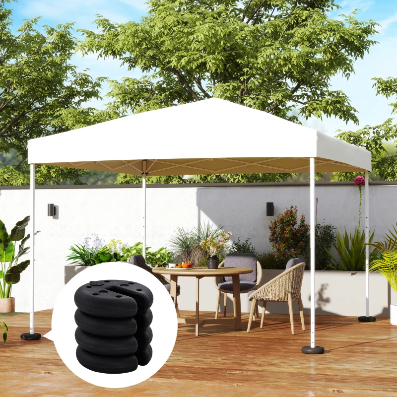 Outsunny Sand Fillable Set of 4 PCs Gazebo Tent Leg Weights, Marquee Party Tent Canopy Accessory(m-8)