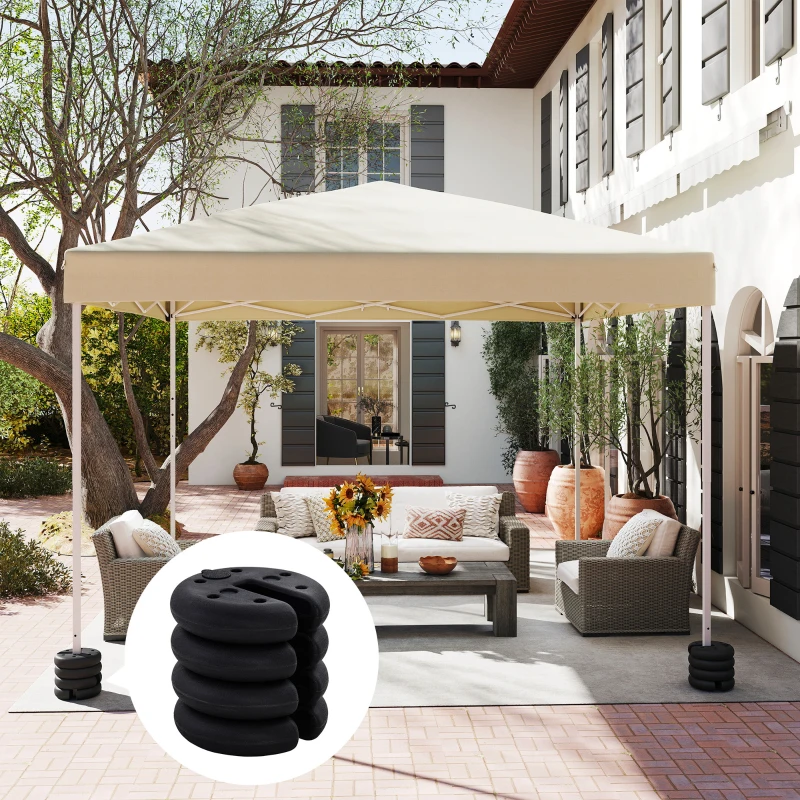 Outsunny Sand Fillable Set of 4 PCs Gazebo Tent Leg Weights, Marquee Party Tent Canopy Accessory(m-9)
