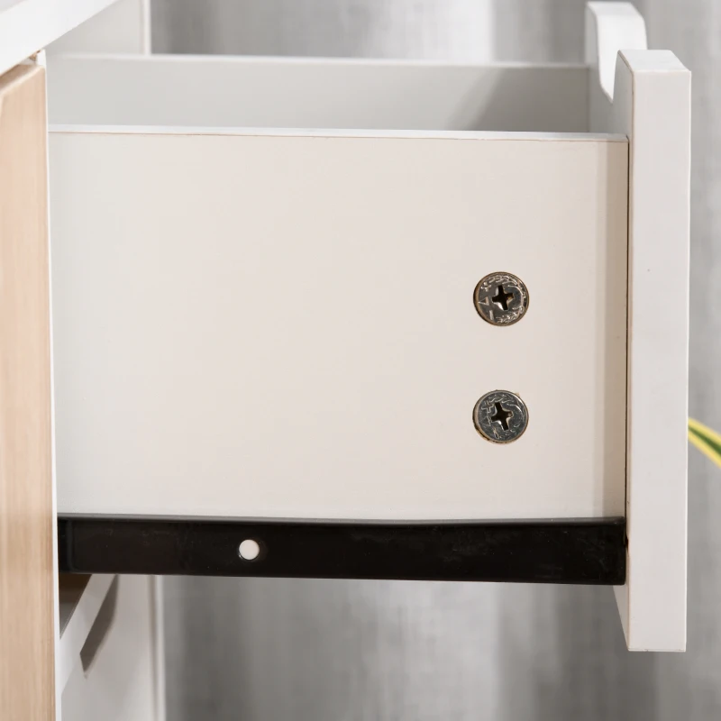 HOMCOM Mobile Multiuso in Legno con Cassetto e Armadietti in Stile Nordico, 90x30x72cm