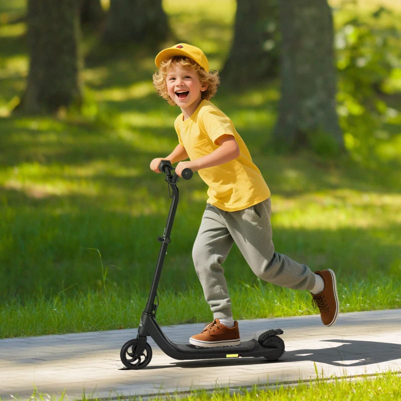 HOMCOM Monopattino Elettrico ad Altezza Regolabile per Bambini 6+ Anni, 76x53x90-95cm, Nero