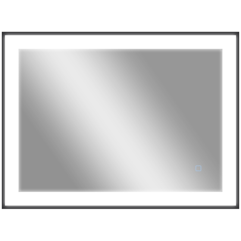 HOMCOM Espelho Casa de Banho com Luz LED 80x60 cm Iluminação Ajustável Função Anti-Embaciamento Função Memória Preto