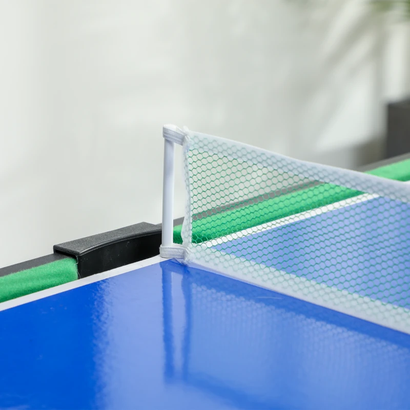 SPORTNOW 5-in-1 multispeltafel, 53 onderdelen, tafelvoetbal, tafelhockey, tafeltennis, biljart, basketbal, walnoot