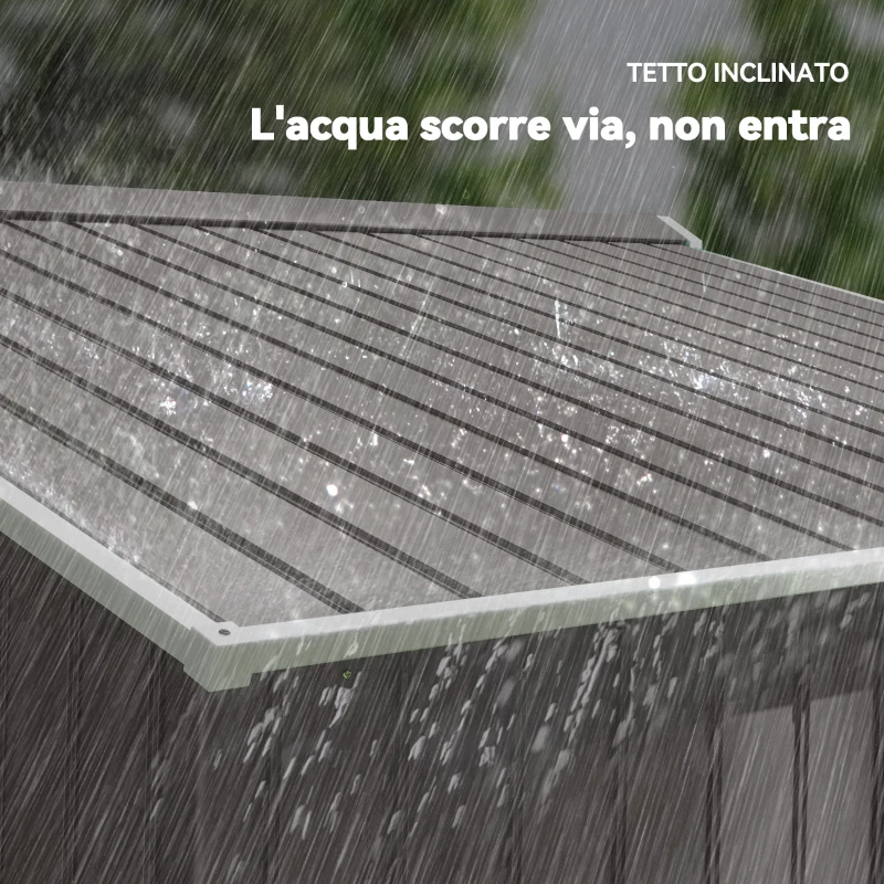 Outsunny Casetta da Giardino con Doppie Porte Scorrevoli in Lamiera di Acciaio, Capanno da Giardino in Acciaio, 277x195x192cm, Grigia