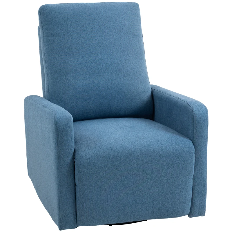 HOMCOM Relax-Sessel manuell verstellbar bis 135°, 360° drehbar mit Wippfunktion, Blau