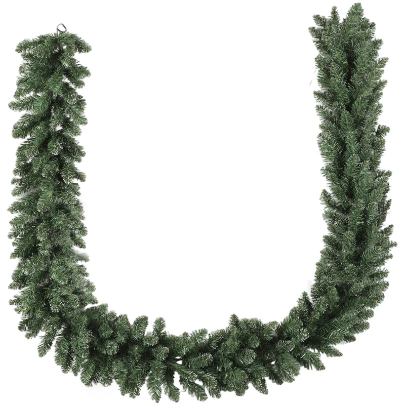 HOMCOM 270 cm kunstmatige kerstguirlande decoratie met 216 takuiteinden, dennenguirlande voor trap & schoorsteen, groen