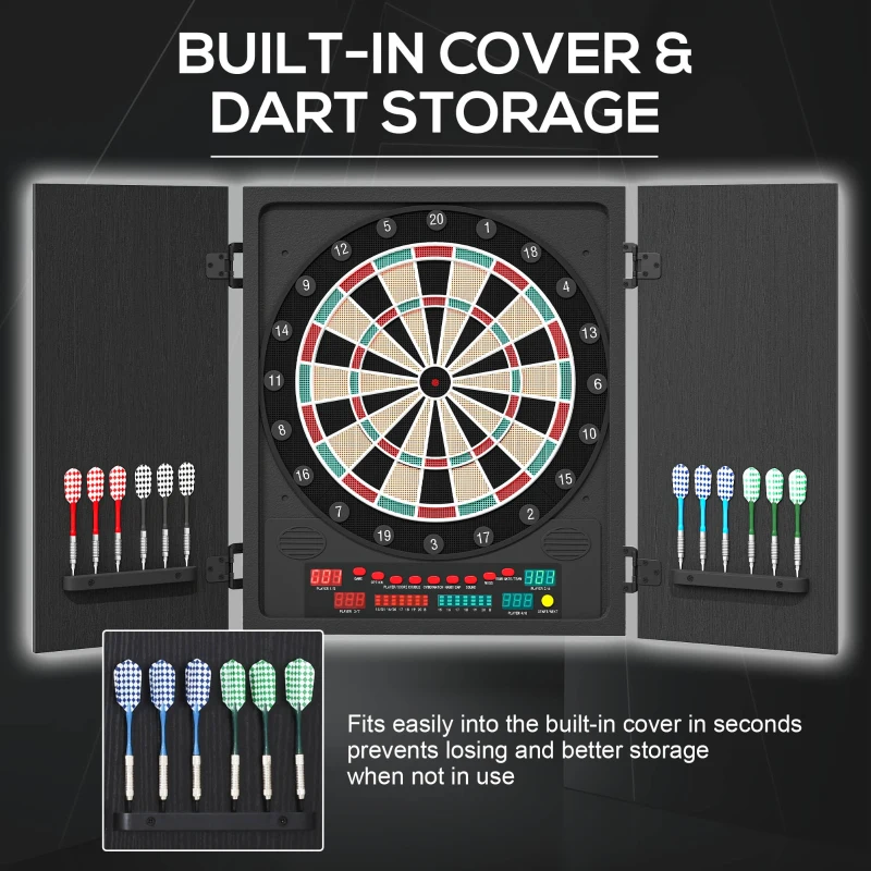 HOMCOM Tabla de Darts Electronica cu 6 Display-uri
