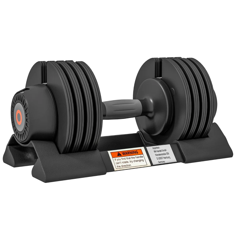 SPORTNOW Conjunto de Pesos Ajustável de 10 kg com Ajuste Rápido de Peso com Base de Armazenamento e Pega Antiderrapante 33xØ16 cm Preto