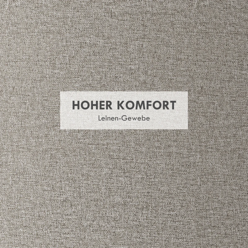 HOMCOM Poef gestoffeerde poef, linnen, verborgen opbergruimte, omkeerbaar deksel, 56cm x 56 cm x 42 cm, lichtgrijs + natuur(m-6)