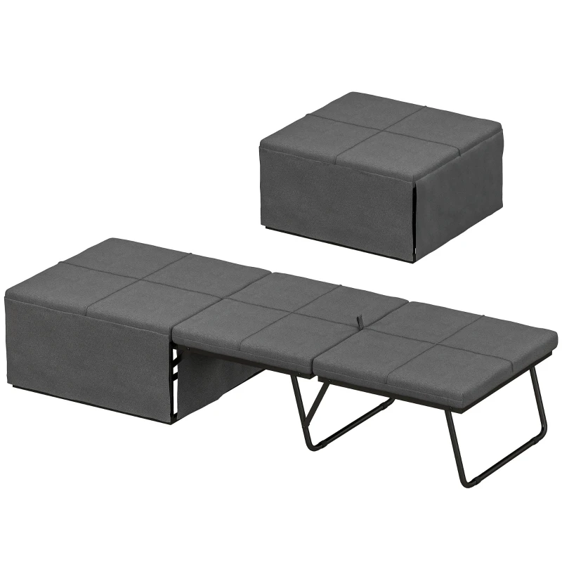 HOMCOM Klappbett, mit Matratze und Schutzabdeckung, 190 x 69 x 38,5 cm, Grau(m-11)