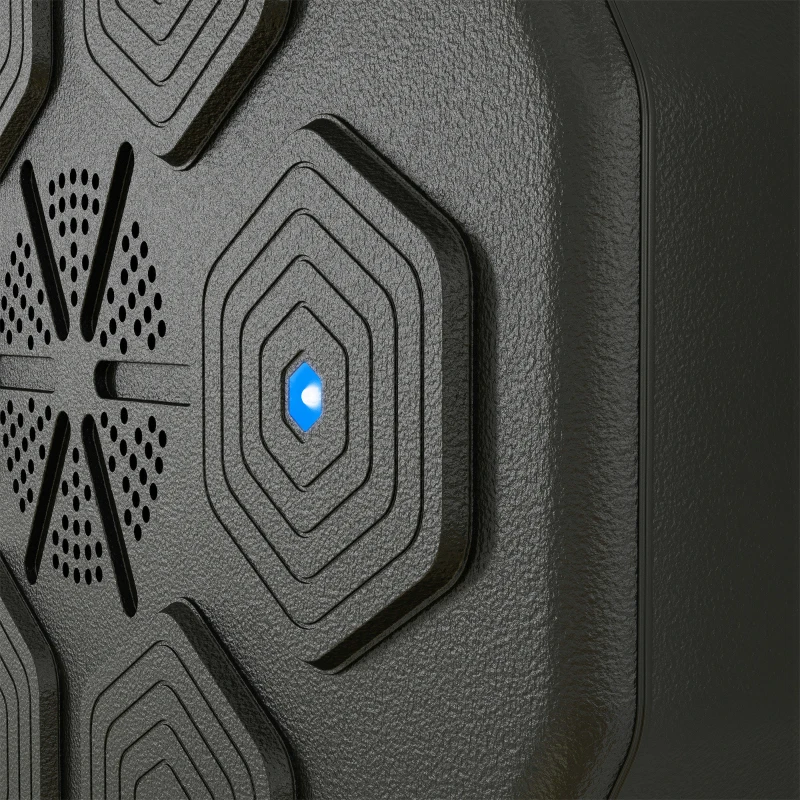 SPORTNOW Máquina de Boxe Musical de Parede com Luvas Conexão Bluetooth e Luzes LED para Adultos 40x40x7,5 cm Preto