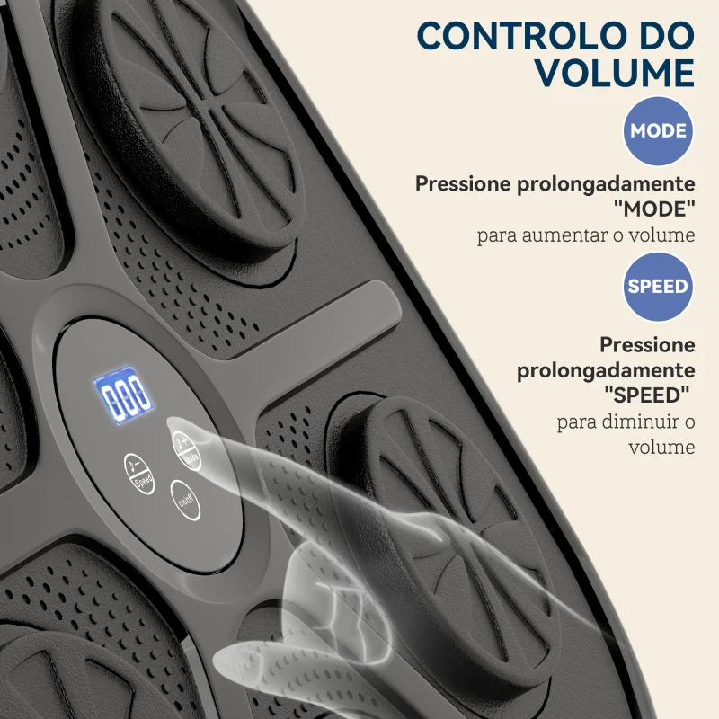 SPORTNOW Máquina de Boxe Musical com 9 Modos de Velocidade Luvas e Conexão Bluetooth Luzes LED 41,8x44,6x7,5 cm Preto