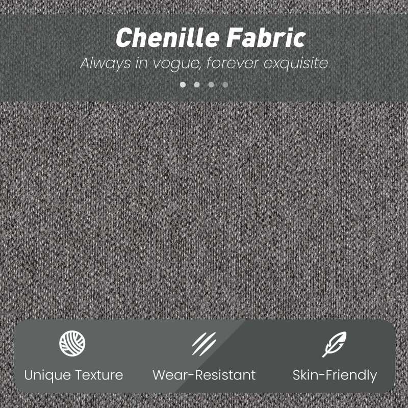 HOMCOM 2-Seater Foam Sleeper Sofa, Sofa Bed with Wide Armrests, 2 Cushions, 360 kg Load Capacity, Gray