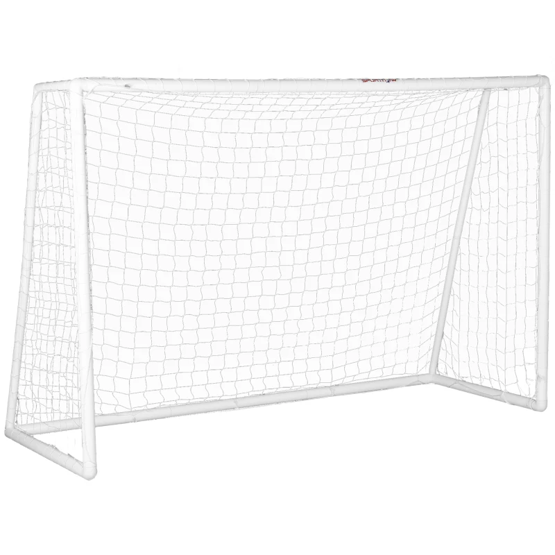 SPORTNOW Bramka do piłki nożnej, solidna siatka, rama z tworzywa sztucznego, kołki, 300L x 120B x 200H cm, Biały