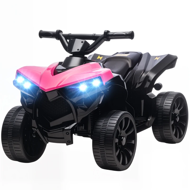 AIYAPLAY 6V Kids ATV, 4 Wheeler Electric Ride on Car with Music and LED Headlights, for Ages 3-8 Years Boys and Girls, Pink