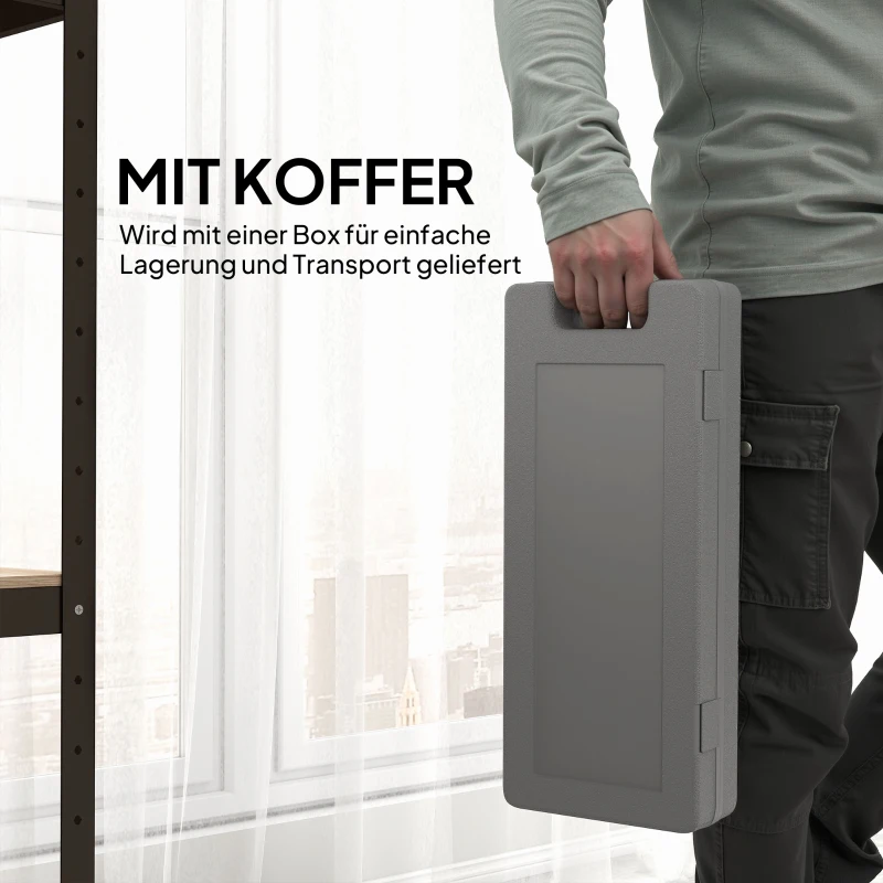 HOMCOM Kurzhantel Set mit Koffer Tragbar 2 x 0,5 kg, 2 x 1 kg, 2 x 1,5 kg Hantelset  6er Set Stahl Bunt