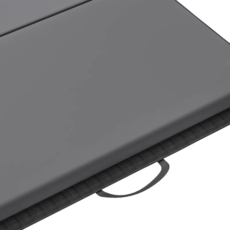 HOMCOM Foldable Gym Mat, 5 cm Thick Non-Slip Fitness Mat, 180x80x5 cm, Grey