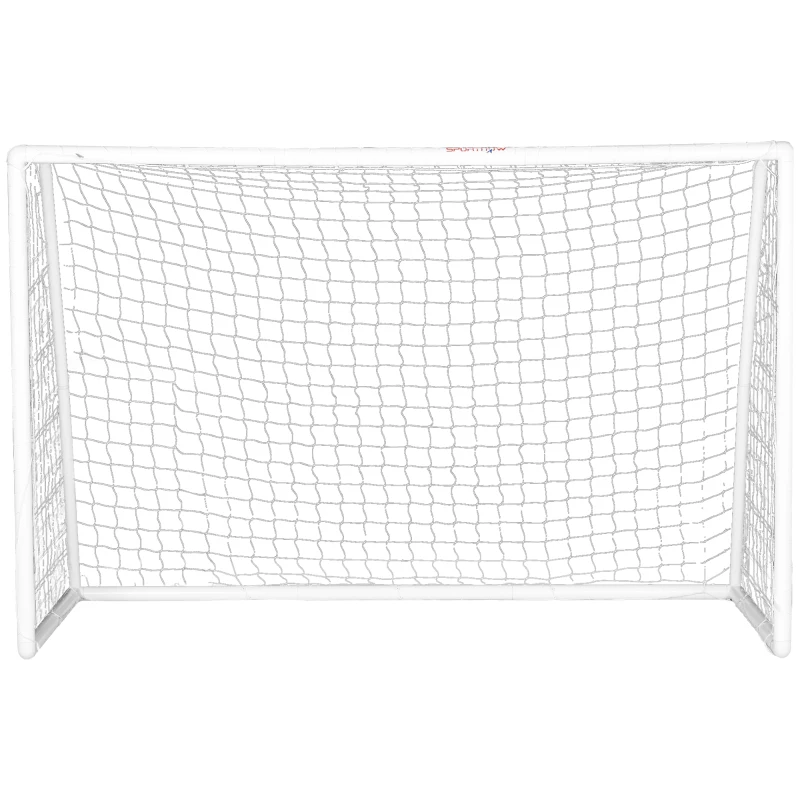 SPORTNOW Bramka do piłki nożnej, solidna siatka, rama z tworzywa sztucznego, kołki, 300L x 120B x 200H cm, Biały