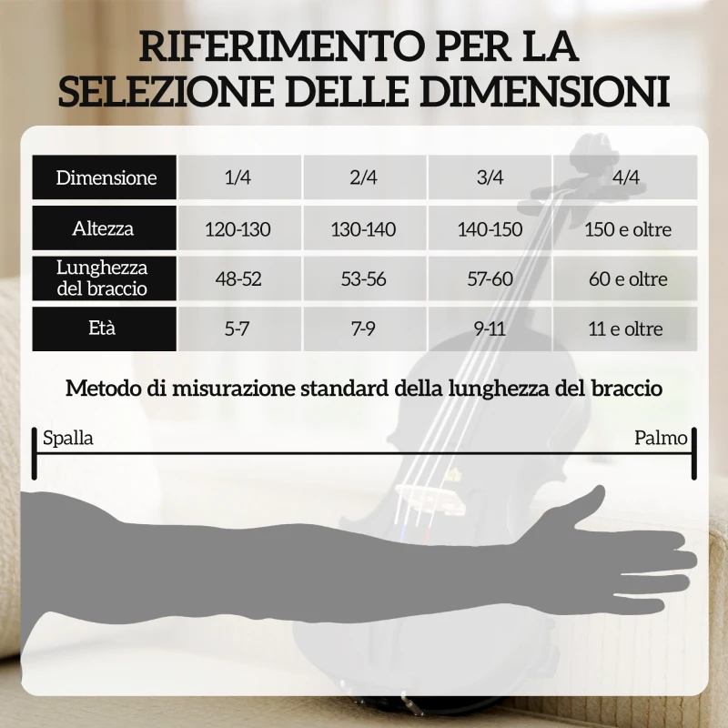 HOMCOM Violon 4/4 en bois d'épicéa et érable avec housse, archet, repose-épaules et colophane, Noir