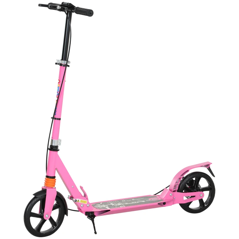 AIYAPLAY Trottinette pour enfant avec poignées réglables, trottinette pliable pour enfants 6-12 ans 94 x 36 x 88-103 cm Rose