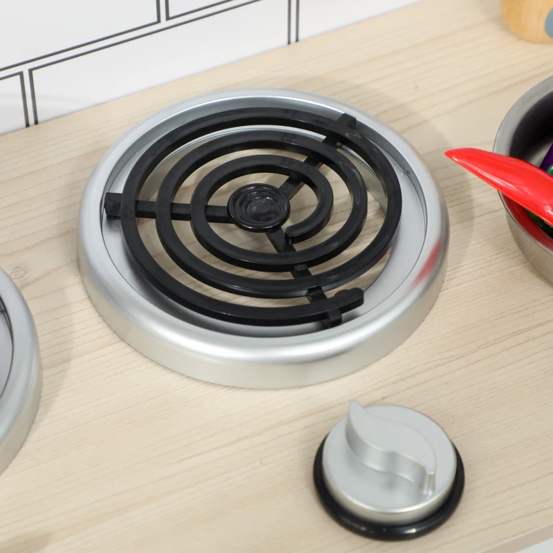 AIYAPLAY Kinderkeuken speelkeuken met oven wasbak geluidseffect en accessoires cadeau voor meisjes jongens 3-6 jaar wit