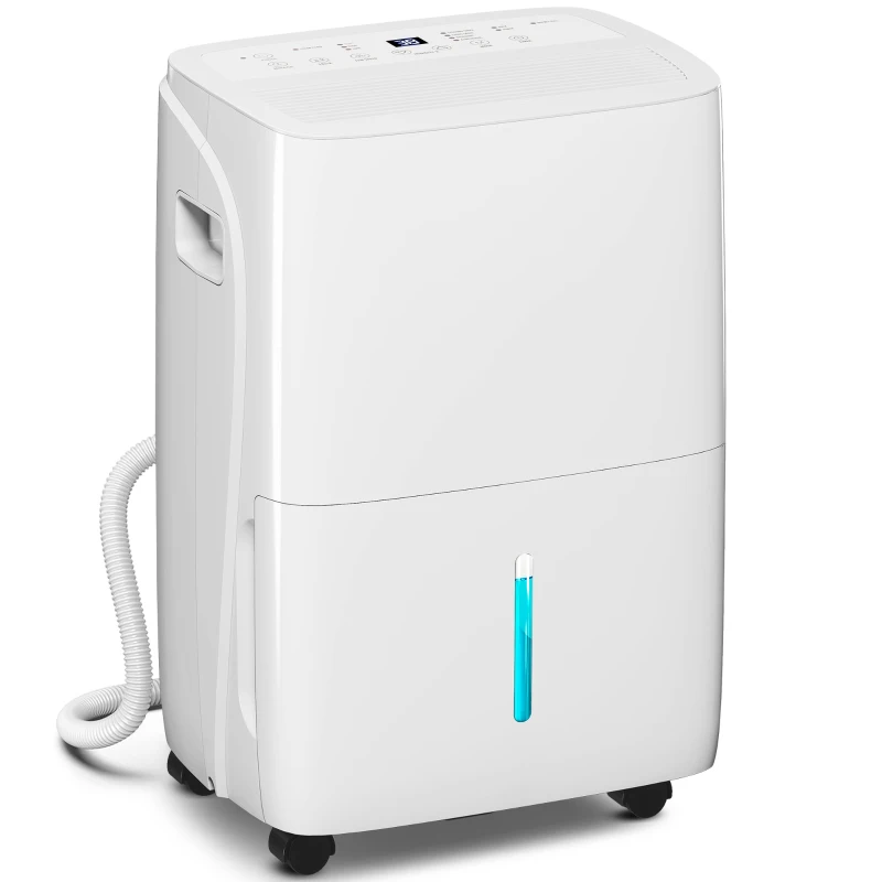 HOMCOM 30L/Day Dehumidifier with Auto-Clean Filter, Continuous Drainage, 4L Water Tank, 24H Timer, Digital Humidity Display, Dehumidifier for Home Damp, Bedroom, Condensation, Mould, Laundry Drying