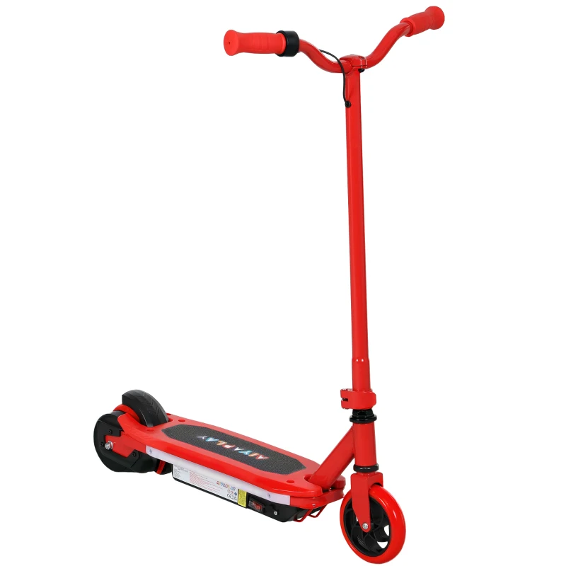 AIYAPLAY Electric Scooter for Kids 6-14 Years, with Colourful Lights, Red