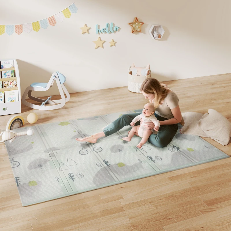 AIYAPLAY Esterilla para bebé, motivo de animales, espuma, acolchado de 1,5 cm de grosor, antideslizante