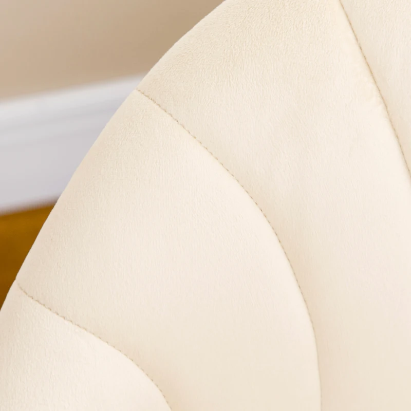 HOMCOM Set van 2 eetkamerstoelen in Scandinavisch design, keukenstoelen, fluweelachtige uitstraling, crème + zwart