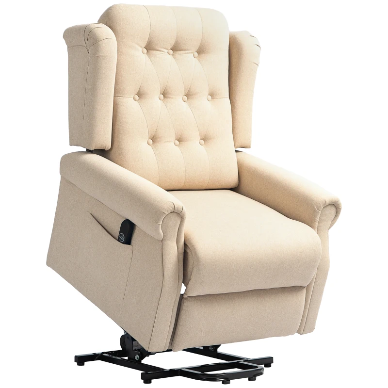 HOMCOM 45° Lifting Riser and Recliner Armchair  - Beige