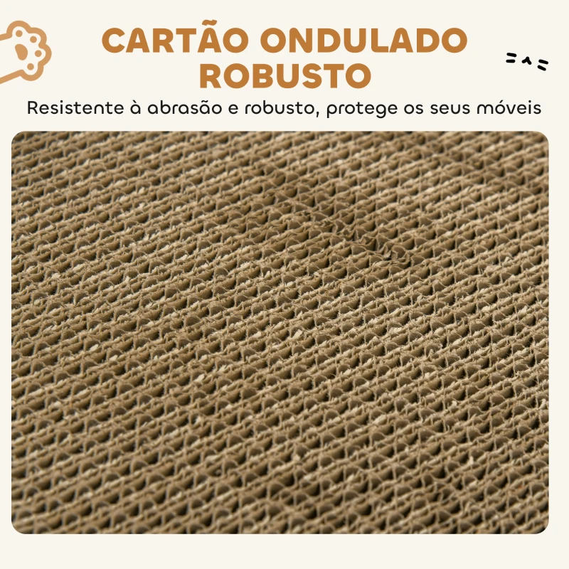 PawHut Arranhador para Gatos em Forma de Castelo 2 em 1 com 2 Áreas para Arranhar Catnip Rampa e Escada  67x66x57 cm Castanho