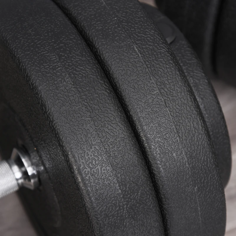 HOMCOM 2x Korte Halters, 50 kg Halterset met 2 korte halterstangen