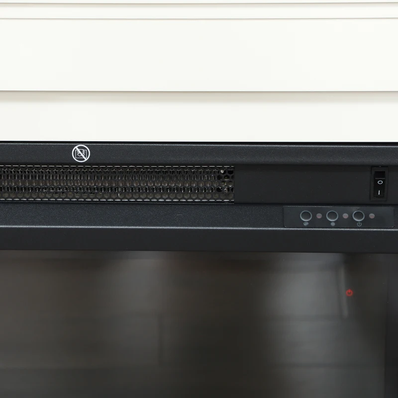 HOMCOM Elektrischer Kamin, realistische Flammen mit 12 Farben, 5 Helligkeitsstufen, Fernbedienung, Timer, Schwarz